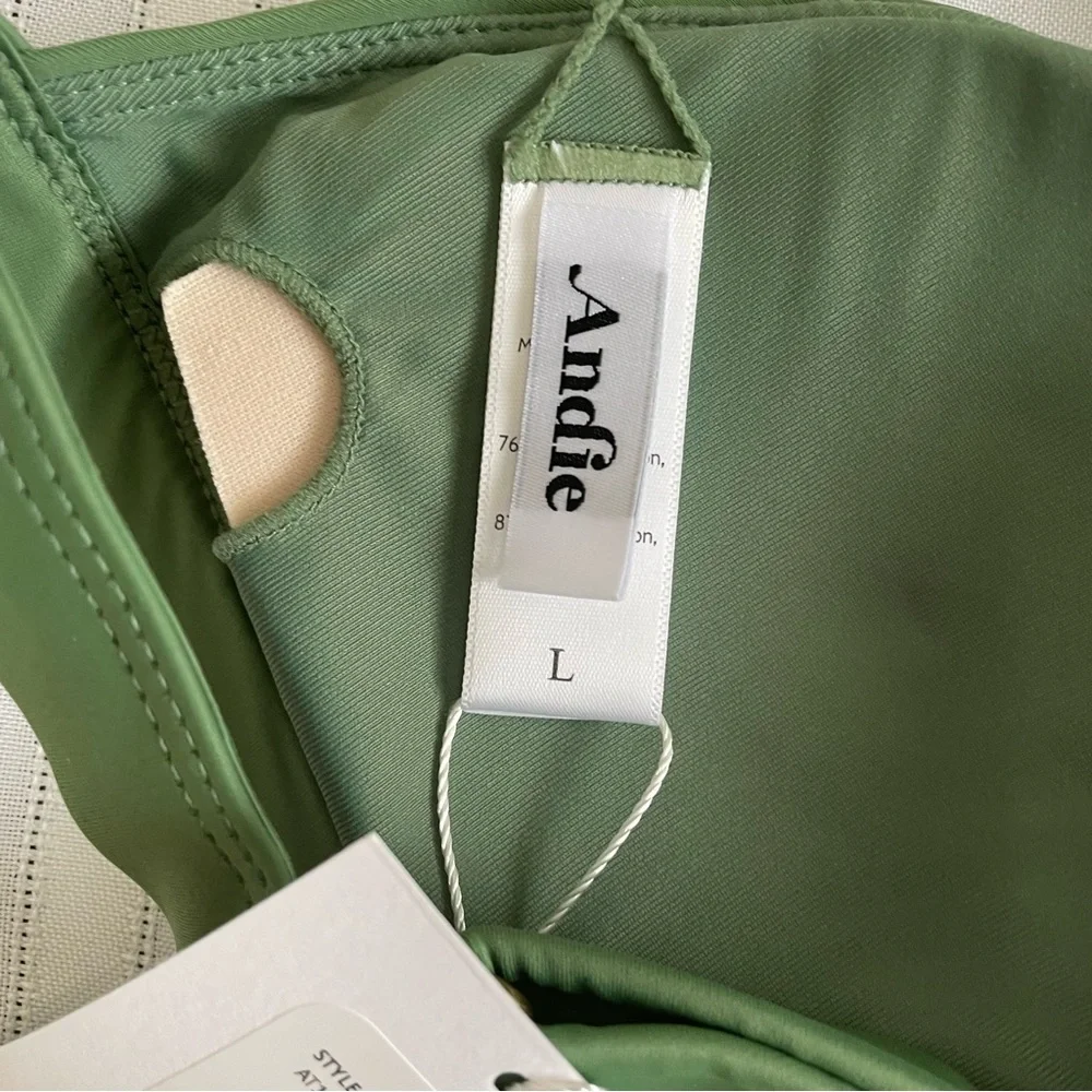 Andie Swim The Caicos Top Size L Seagrass Green NWT